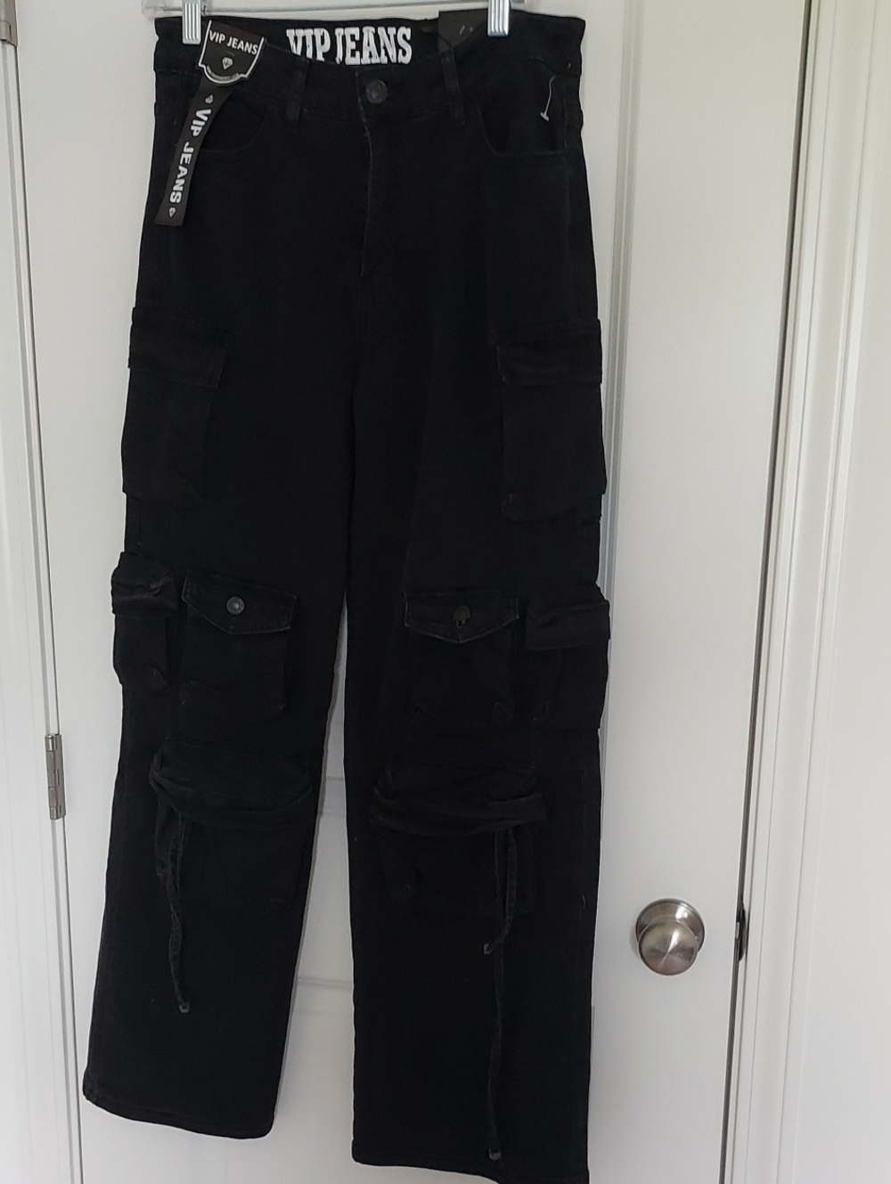 VIP Black Multi-Pocket Cargo Pants New